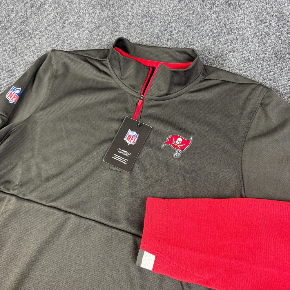 Tampa Bay Buccaneers Pullover Mens M‎ Gray On Field Coaches Jacket 1/4 Zip Nike